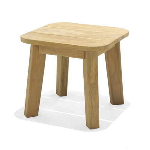 Mesa auxiliar de jardín de teca bahamas 2 marrón de 50x45x50 cm