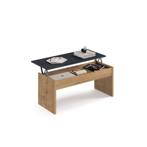 Mesa de centro elevable iver roble y gris 100x47/58x50cm (anchoxaltoxfondo)