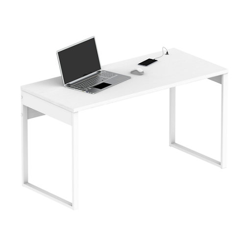 Mesa escritorio nexus blanco 135x60x76 cm con conector/cargador usb