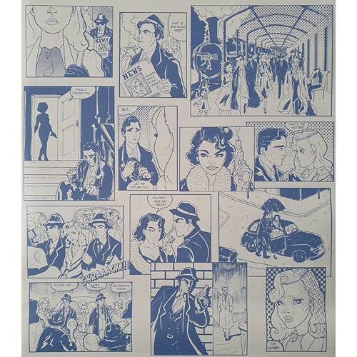 Papel pintado tnt city azul