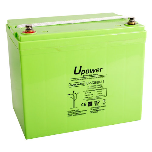 Batería solar de carbono gel u-power 12v 80ah