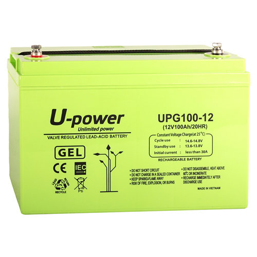 Batería solar de carbono gel u-power 12v 100ah