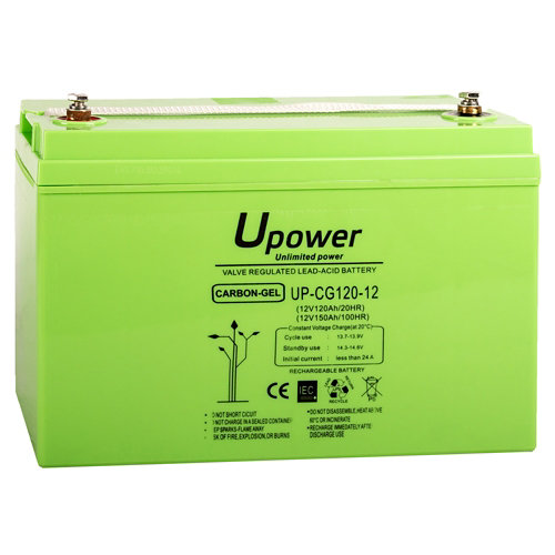 Batería solar de carbono gel u-power 12v 120ah