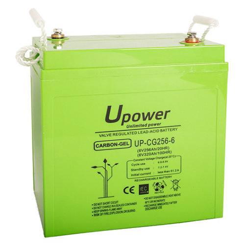 Batería solar de carbono gel u-power 6v 256ah de la marca UPOWER en acabado de color No definido fabricado en Plomo