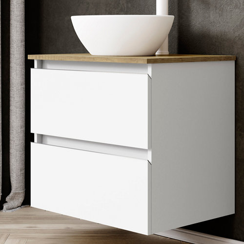 Mueble de baño con lavabo y espejo dueto blanco 60x46 cm de la marca ARTYSAN en acabado de color Blanco fabricado en Aglomerado de particulas
