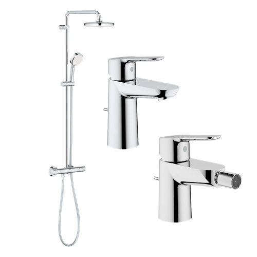 Pack grifo de lavabo + grifo de bidé + conjunto de ducha clova 1