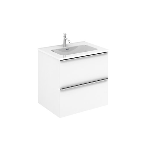 Mueble de baño con lavabo komplett blanco 60x45 cm de la marca Blanca / Sin definir en acabado de color Blanco fabricado en Madera