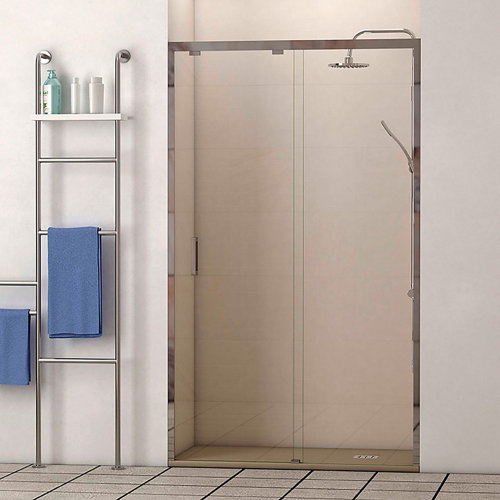 Mampara frontal orleans 116-120x195 cm cromo de la marca LAZOS BATH en acabado de color Incoloro / transparente fabricado en Cristal templado