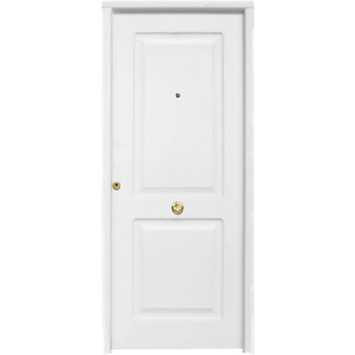 Puerta de entrada metálica saga blanco derecha blanco de 90x210 cm