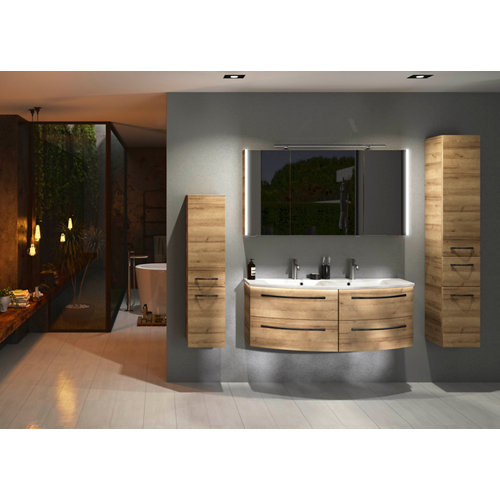 Mueble de baño con lavabo image roble 130x48 cm