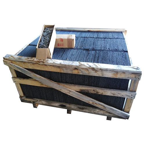 Palet de 48m2 de teja pizarra piedras berdarnos 30x20cm + ganchos