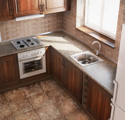 Una cocina renovada con color y sin obras